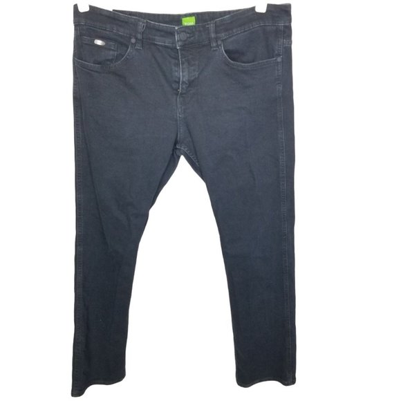 BOSS Hugo Boss Mens 36X30 Black Stretch Denim Stre